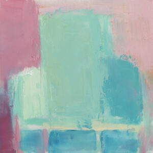 Extinct Series by Elena Zolotnitsky. blue chair oil painting on Mylar mounted and framed.
