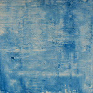 Blue oil painting on mylar on mounted panel by Elena Zolotnitsky