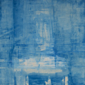 limited edition blue oil on mylar panel mounted