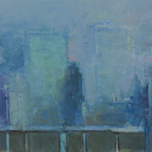 blue chairs. Oil painting on Mylar by Elena Zolotnitsky
