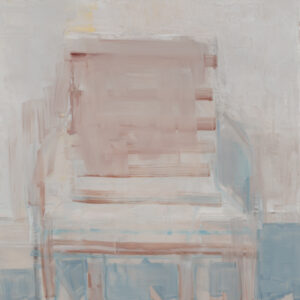The extinct series by Elena Zolotnitsky pink chair oil painting on mylar
