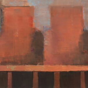 Feeling of Being. Painting of orange chairs by Elena Zolotnitsky
